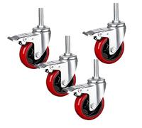 Heavy Du PU Stem Casters Wheels 360° Swivel with Brake 3/4/5 Inch Load Capaci 660/790/990LBS Replacement Industrial Casters for Easy li
