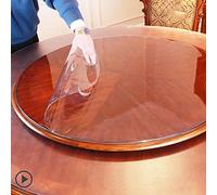 Heavy Du Round C Tablecloth - Waterproof PVC Vinyl Table Cover Protector, Oilcloth Anti-Hot Table Mat, 50" Diameter, 2.0mm Thick, Transparent Plastic Tablecloths
