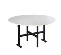 Heavy Du Round Folding Kitchen Table with Wheels - Space Saving Dining Desk for Reurants, Warehouses, Homes, Kitchens & Gas (B 1.)