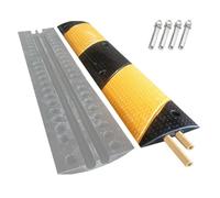 Heavy Du Rubber Cable Protector 2 Channel Outdoor Electric Duct 10 Ton Capaci Ideal for Asphalt Gravel and Concrete (38.5x8x1.2in)