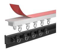 Heavy Du Self Adhesive ain Track 190cm Ceiling & Wall Mounted Sliding Rail No Drilling Easy Installat Perfect for ains (White)