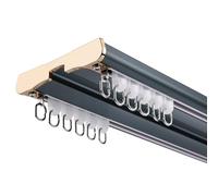 Heavy Du Silent Double Row ain Track Rail Aluminum Drapes System for Bedroom Living Room Hospital 3.3ft to 22.3ft Easy Installat (Blue 5. 17.4ft)