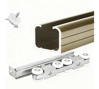 Heavy-Du Sliding Barn Door Track Kit - 24ft, 20ft, 18ft, 16ft, 12ft, 8ft, 6ft, Low Profile Concealed Sliding Door Hardware System