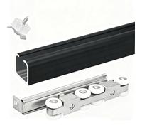 Heavy-Du Sliding Barn Door Track Kit - 24ft, 20ft, 18ft, 16ft, 12ft, 8ft, 6ft - Low Profile Hidden Sliding Door Hardware for Smooth and Easy Installat