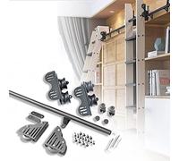 Heavy Du Sliding Hardware Kit Retractable Rolling le System with Steel Floor Rollers & Slide Rails for Libes Worhops and Home Use