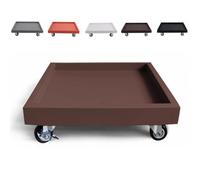 Heavy Du Square Plant Dolly with Wheels, 36cm Plant Trolley for Flower Pots, Easy Move Pallet for Home & Garden, Planter Saucer Tray (Brown)