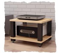 Heavy Du Ste o Rack 2-Tier AV Ma Stand Open Sto for Home Amplifier & o Video Conents Walnut h 60x48x37.5CM