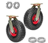 Heavy Du Swivel Rubber Caster Wheels - Shock Absing Flat-Free Design for Outdoor Carts Dollies Trolleys & Workbenches - Versatile 360-Degree Rotat for Easy Maneuverabili