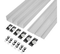 Heavy Du Triple Rail Sliding Door Hardware Kit - 4.6ft Aluminum Closet System, Easy Inllat, Modern Design, Ideal for Home Renovat & Cabinet Showcase