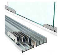 Heavy Du Triple Track Sliding s Door Hardware Kit 7.5ft Metal Patio Bypass Track for 3Panel Cabinet and Window Wardrobe Sliding Door Solut