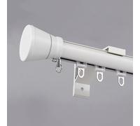Heavy-Du Wall Mount Single Track ain Rail System Silent Aluminum Alloy Room Divider for Living Room Kitchen Patio - 5.6FT White Sliding Track Set