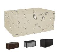 Heavy-Du Waterproof Sto Bench Cover, 210D Ox Protective Tarpaulin with Dstring, Outdoor Box Canopy for Patio Fur, Bei (Size: 130x60x71cm)