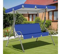 Heavy Du Waterproof Swing Chair Canopy Replacement for 2 3 Seater Garden Swing Seat Windproof Anti UV Hammock Top Cover Rip Proof Sapphire Blue (B+G)