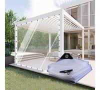 Heavy Du Waterproof Tarp with Grommets - Customizable Side Panels for Outdoor Gazebos, Patios & Plant Protect - 6'x8' (1.8x2.5m) Cover