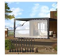 Heavy-Du Waterproof Transparent Tarp 0.14mm with Eyelets for Outdoor Canopies, Peras & Gazebos - Ideal for Gardens, Carports & Events (Size: 2x)