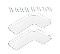 Heavy Du Wood Floating Shelves - 2 Pieces Acrylic Wall Mounted Sto Rack for Bathroom, Kitchen, Bedroom & Office - Corner Shelves for Home Decor & nizat