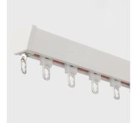 Heavy-Duty 1.0m-5.0m Ceiling Curtain Track Set | V-Shape Curtain Rods for Room Dividers | Versatile White Curtain Rail for Living Room Bedroom Study - 1.50m (4.9ft)