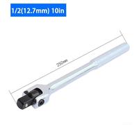 Heavy Duty 1/2 Inch Wrench Steel Bar Drive Chrome Vanadium Breaker Socket Wrench Having Swivel Head for Nuts Stubborn Loosening Plus Bolts Long Handle(10inch)