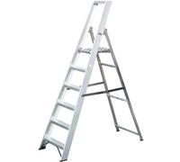 Heavy Duty 1.3M Aluminium Platform Step Ladder - 6 Tread With 2.9M Work Height