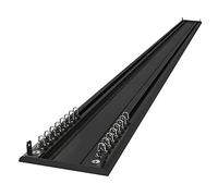 Heavy Duty 1-4M Window Curtain Slide Rails with Hooks Double Joint Aluminum Track Silent Operation Available in White/Black 2.3M/7.5Ft Length
