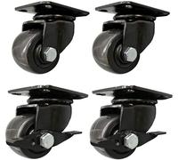 Heavy-Duty 1.5" & 2" Swivel Casters with Brakes - Universal Silent 600kg Load Capacity Furniture Wheels for Smooth Mobility & Stability