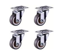 Heavy-Duty 1.5"/2" TPR Furniture Casters - 4 Pack Flat Rubber Wheels for Cabinets, Workbenches & Furniture - Universal Heavy-Duty Rolling Casters
