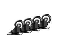 Heavy-Duty 1.5" Black Polyurethane Swivel Casters, 200KG Load Capacity, Set of 4, Perfect for Furniture & Trolleys, Durable & Reliable Wheels for Smooth Mobility
