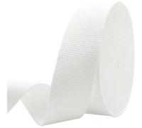 Heavy-Duty 1.5 Inch Cotton Webbing - 1.9mm Thick (6 Yards) - Natural Belt Strap for Dog Collars, Bag Handles, DIY Crafts, Slings, Aprons & Sewing Projects (White)