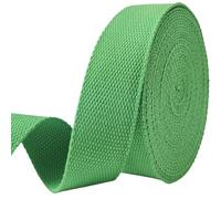 Heavy-Duty 1.5 Inch Cotton Webbing - 2.0mm Thick (6 Yards) - Natural Belt Strap for Dog Collars, Bag Handles, DIY Crafts, Slings, Aprons & Sewing Projects (Green)