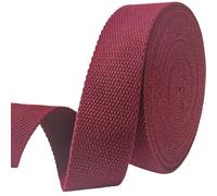 Heavy-Duty 1.5 Inch Cotton Webbing - 2.0mm Thick (6 Yards) - Natural Belt Strap for Dog Collars, Bag Handles, DIY Crafts, Slings, Aprons & Sewing Projects (Maroon)