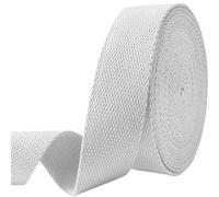Heavy-Duty 1.5 Inch Cotton Webbing - 2mm Thick (6 Yards) - Natural Belt Strap for Dog Collars, Bag Handles, DIY Crafts, Slings, Aprons & Sewing Projects (Gray)