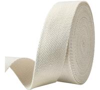 Heavy-Duty 1.5 Inch Cotton Webbing - 2mm Thick (6 Yards) - Natural Belt Strap for Dog Collars, Bag Handles, DIY Crafts, Slings, Aprons & Sewing Projects (Ivory)