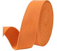 Heavy-Duty 1.5 Inch Cotton Webbing - 2mm Thick (6 Yards) - Natural Belt Strap for Dog Collars, Bag Handles, DIY Crafts, Slings, Aprons & Sewing Projects (Orange)