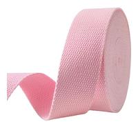 Heavy-Duty 1.5 Inch Cotton Webbing - 2mm Thick (6 Yards) - Natural Belt Strap for Dog Collars, Bag Handles, DIY Crafts, Slings, Aprons & Sewing Projects (Pink)
