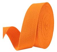 Heavy-Duty 1.5 Inch Cotton Webbing - 2mm Thick (6 Yards) - Natural Belt Strap for Dog Collars, Bag Handles, DIY Crafts, Slings, Aprons & Sewing Projects (Neon Orange)