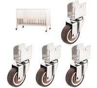 Heavy-Duty 1.5" Swivel Casters with Rubber U-Plate Mounting Ideal for Furniture Flower Stands and Cots -Mobility Wheels for Load-Bearing