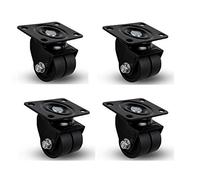 Heavy-Duty 1.6"/2" Industrial Swivel Casters, Double Nylon, 700kg Capacity, Silent, Universal for Heavy Equipment, Workbenches, Shelving, 4-Pack