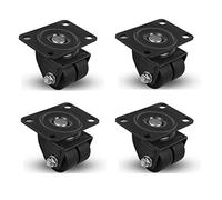 Heavy-Duty 1.6''/2'' Industrial Swivel Casters, Double Nylon Wheels, 700kg Load Capacity, Quiet & Universal for Heavy Equipment, Workbenches, Shelves, 4-Pack