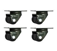 Heavy-Duty 1.6"/2" Nylon Double Swivel Casters, 700kg Capacity, Silent Industrial Wheels, Universal for Heavy Equipment, Workbenches, Shelving, 4-Pack