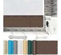 Heavy Duty 1.8x31.2ft Balcony Privacy Screen Fabric Outdoor Railing Wind Block for Porch Patio DeckCoffee Color Durable Fence Cover for Apartment Privacy