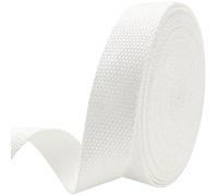 Heavy-Duty 1 Inch Cotton Webbing - 1.9mm Thick (6 Yards) - Natural Belt Strap for Dog Collars, Bag Handles, DIY Crafts, Slings, Aprons & Sewing Projects (White)