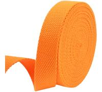 Heavy-Duty 1 Inch Cotton Webbing - 2mm Thick (6 Yards) - Natural Belt Strap for Dog Collars, Bag Handles, DIY Crafts, Slings, Aprons & Sewing Projects (Neon Orange)