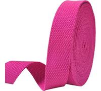 Heavy-Duty 1 Inch Cotton Webbing - 2mm Thick (6 Yards) - Natural Belt Strap for Dog Collars, Bag Handles, DIY Crafts, Slings, Aprons & Sewing Projects (Rose)