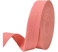 Heavy-Duty 1 Inch Cotton Webbing - 2mm Thick (6 Yards) - Natural Belt Strap for Dog Collars, Bag Handles, DIY Crafts, Slings, Aprons & Sewing Projects (Watermelon Red)