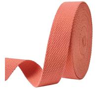 Heavy-Duty 1 Inch Cotton Webbing - 2mm Thick (6 Yards) - Natural Belt Strap for Dog Collars, Bag Handles, DIY Crafts, Slings, Aprons & Sewing Projects (Peach)