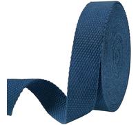 Heavy-Duty 1 Inch Cotton Webbing - 2mm Thick (6 Yards) - Natural Belt Strap for Dog Collars, Bag Handles, DIY Crafts, Slings, Aprons & Sewing Projects (Navy)