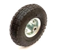 Heavy Duty 10 Inch 4.10/3.50-4 Metal Wheel & Tyre 4 Ply 45mm Offset Hub 16mm Bore Bearings 410/350-4 Sack Hand Truck Trolley Barrow 136kg Maximum Load