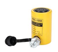 Heavy Duty 10 Tonne Hydraulic Cylinder - 2" (5 cm) Stroke, Single Acting Low Profile Ram with Quick Connector - Portable Lifting Jack for Construction, Bridge & Machinery - Yellow/Black