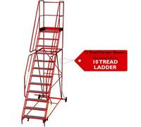 10 Tread HEAVY DUTY Mobile Warehouse Stairs Anti Slip Steps 3.25m Safety Ladder