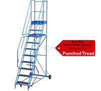 Heavy-Duty 10 Tread Mobile Warehouse Stairs With Safety Features